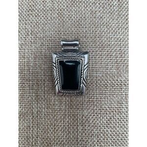 Premier Design Phoenix Silver Tone Black Faux Onyx Pendant Vintage
